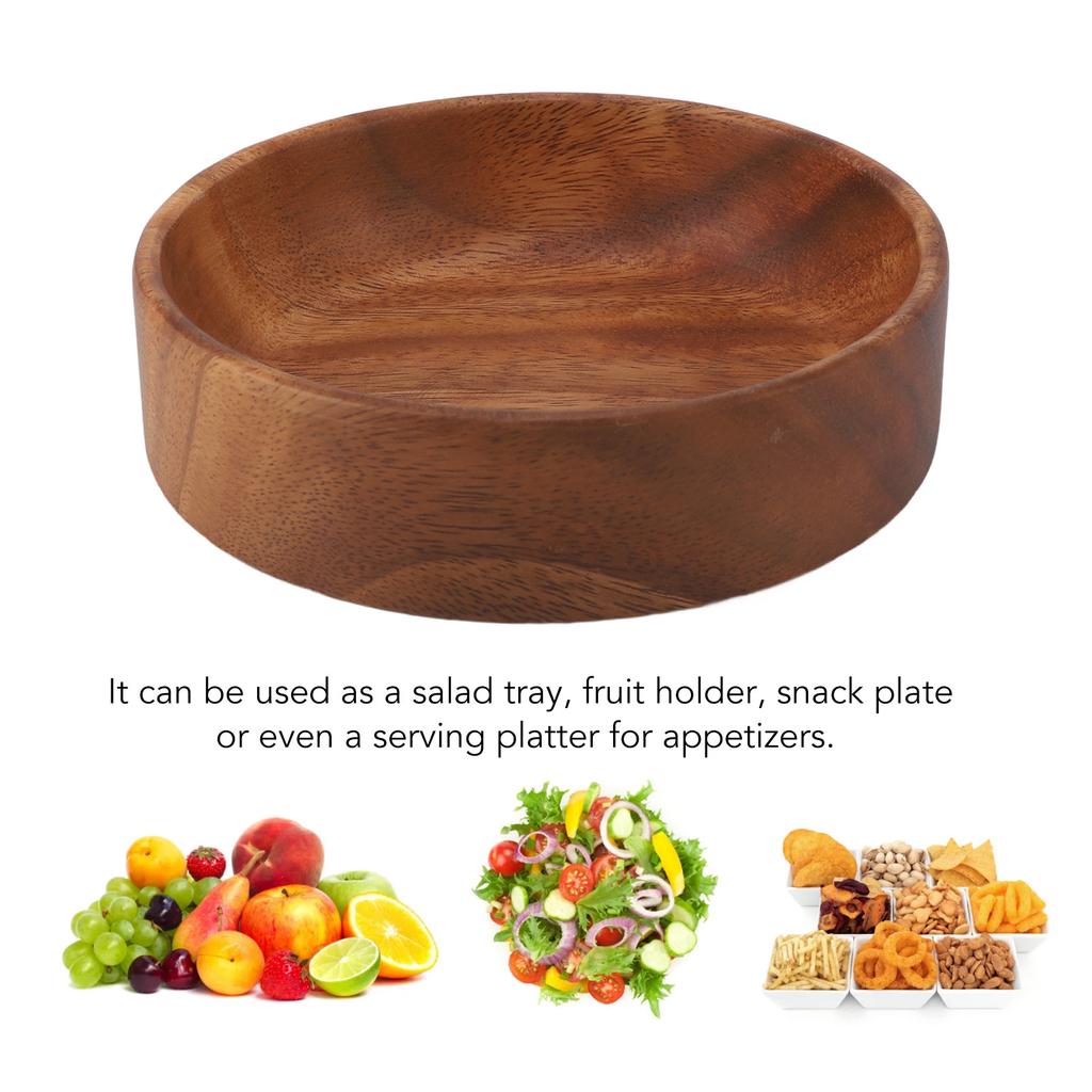 Wood Serving Bowl Fruit Snack Versatile Stylish Salad Bowl Serving Dish Fruit Holder Snack Plate For Picnics Parties Gatherings