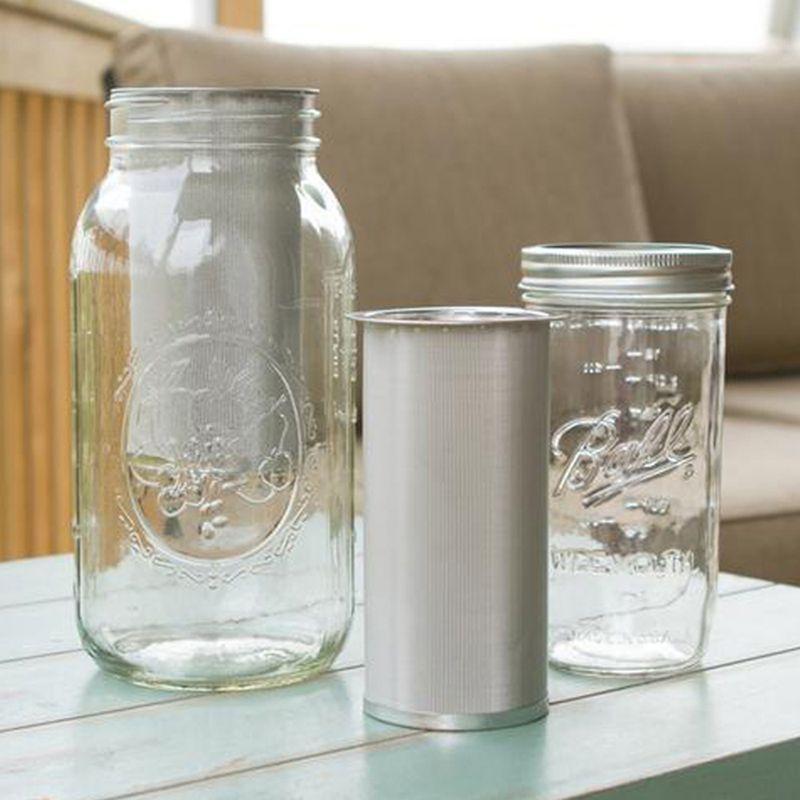 24TE Jar Filter Mesh Stainless Steel Infusers Multi Cold Brew Coffee Filters Reusable Home DIY Coffee Maker Coffeewares