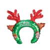 1/5pcs Kids Christmas Inflatable Balloon Headband Headdress Cartoon Santa Claus Elk Pattern Decorative Gifts for Holiday Scenes