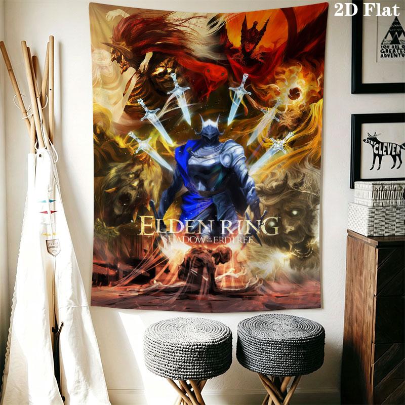 Elden Ring Call Wall Hanging Printed Fabric Blanket Decorative Tapestries for Bedroom Living Room Home Decor