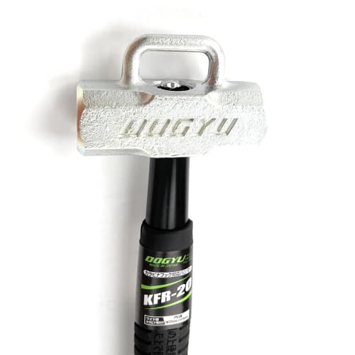 DOGYU KFR-20 Carabiner Hook Compatible Hammer, 315mm Long, Silver Head, Wide Carabiner Mounting Hole, Includes Drop Prevention Cord Mounting Bracket (