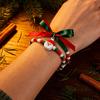 Festival Santa And Snowman Designs Soft Clay Beaded Bracelet 18cm Adjustable Length 3 Unique Styles Lightweight Jewelry