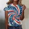 Women's Fashion Casual Printed Round Neck Short Sleeved T-Shirt Top T-Shirt Top Top