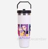 30Oz K-Pop Portable Car Cup Stainless Steel Thermos Cup with Straw Travel Sports Water Bottle with Handle Cover Coffee Vacuum Flask