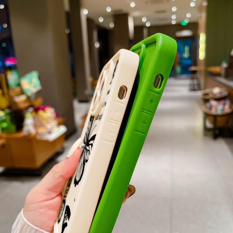 Black Butterfly Silicone Phone Case For iPhone 11 13 14 12 15 17 16 Pro Max XR XS Candy Color Soft Cover