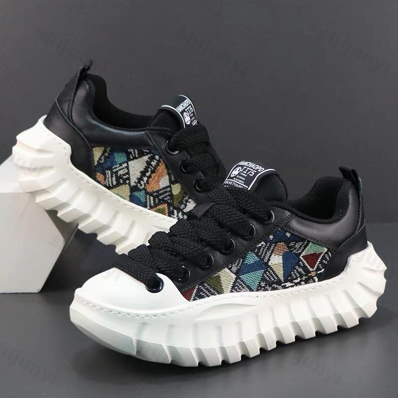 Fashion Men's Casual Sneakers 2025 Spring Autumn Thick Bottom Heightening Sports Shoes Outdoor Fashion Comfortable Non Slip Casual Shoes