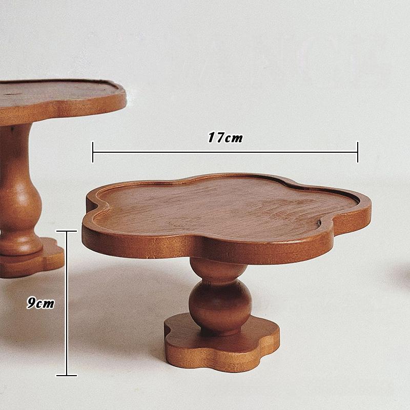 Handmade Wood Serving Tray Floral Decorative Plate Multi-Purpose Kitchen Dining Dessert Sushi Candy Cookie Holder