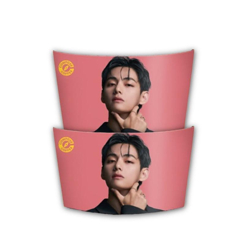 [Sada 2+2] Oficiální držák na hrnek BTS V x Compose Coffee - Limitovaná edice Exkluzivní zboží z Koreje pro ARMY