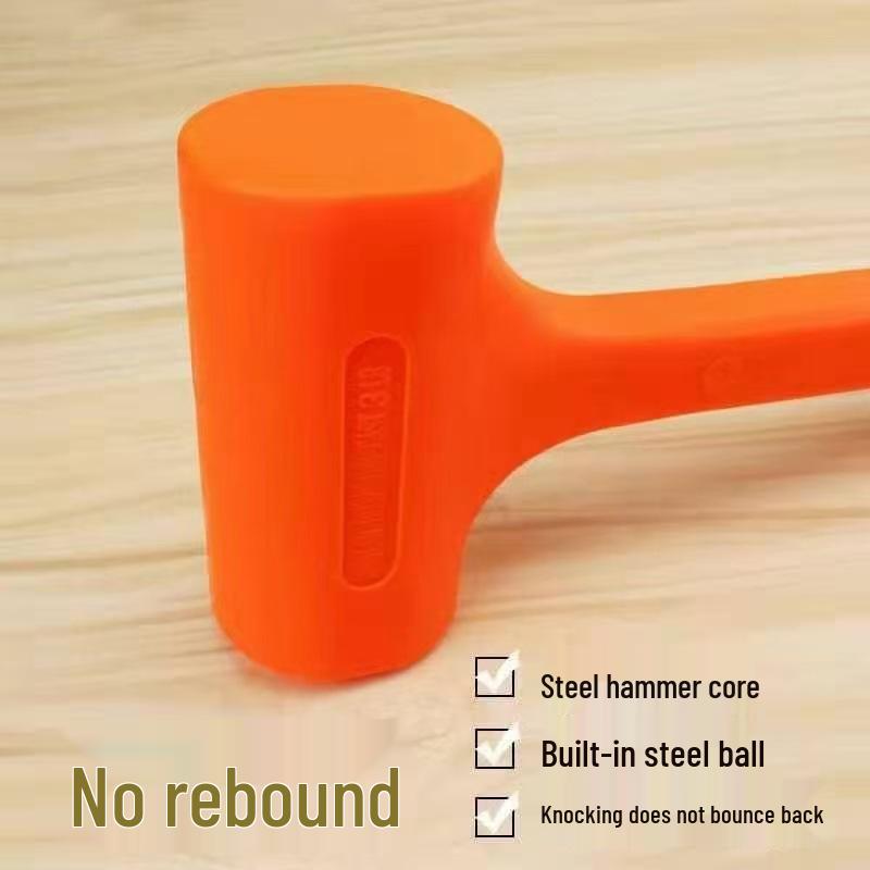 Multifunctional Non-Rebound Rubber Handle Hammer for Wood Floor Installation and Woodworking 0.5LB Non-Rebound Rubber Hammer
