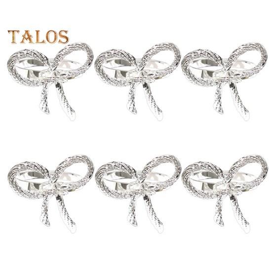 6Pcs Wedding Party Napkin Rings Vibrant Color Sparkling Exquisite Metal Napkin Buckles Dining Table