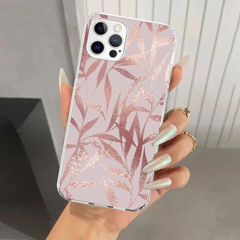 Beautiful Rose Bling Picture Phone Case for Iphone 17 Air 16 15 Plus 14 13 Mini 12 11 Pro Max 16E 7 8 SE 2020 Soft Funda Print S