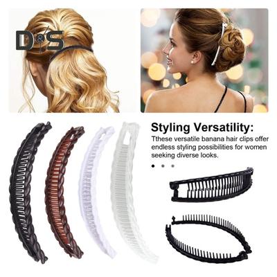 4Pcs/Set Banana Hair Clip Large Vintage Non-slip Thin Fine Thick Hair Claw Clip Women Hair Clincher Combs Ponytail Holder Hair Accessories