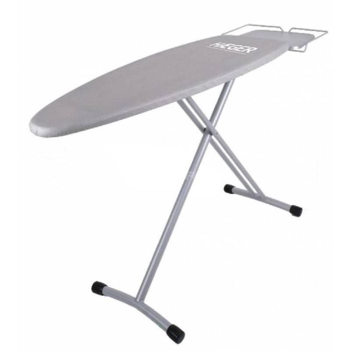 Strykebrett haeger homestrong pro grå - ramme i metallnett 124*40cm - justerbar høyde 94cm - metallisert trekk av
