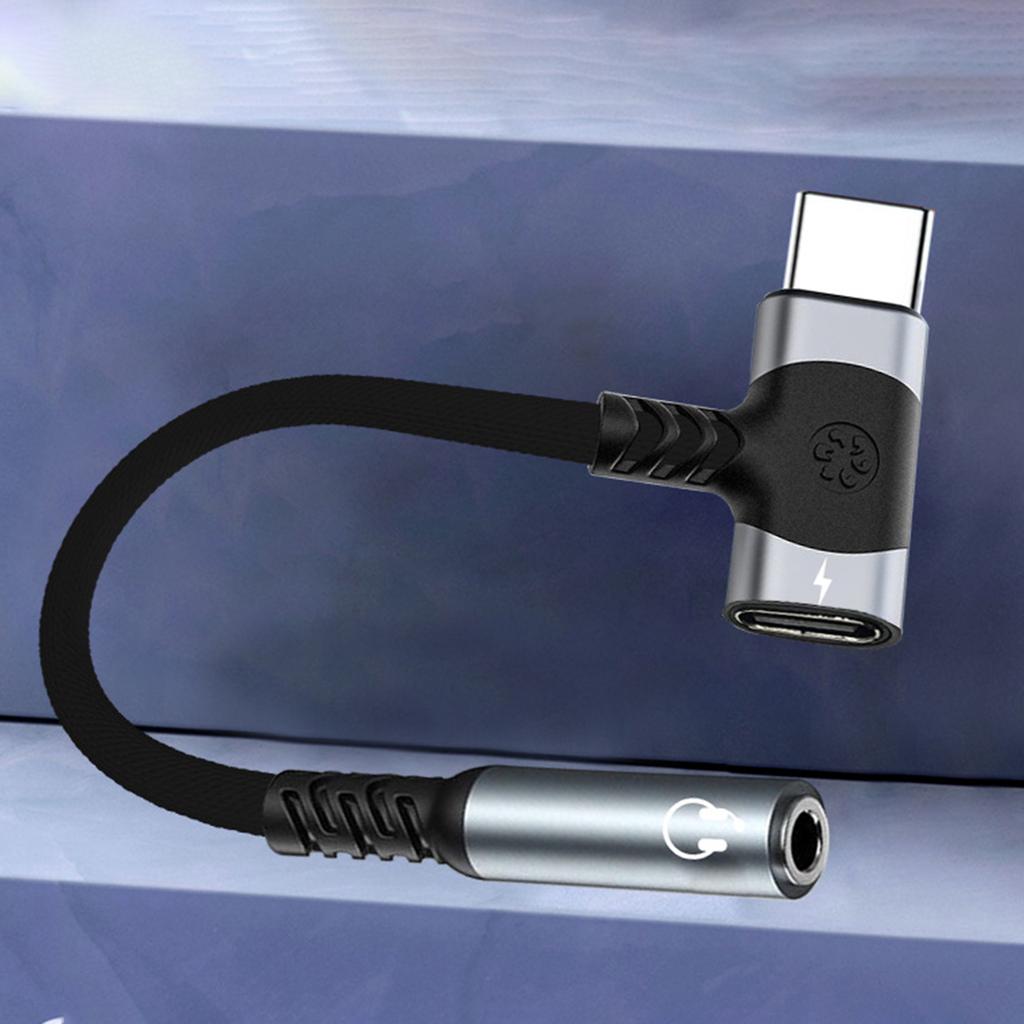 2 In 1 Type C To 3.5mm Female Sound Connectors Wear Resistant for Smartphone Music Performances Headphone Stereo Cord