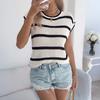 Women's Fashion Contrast Striped Casual Loose Sweater Top