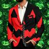 Men's Corduroy Business Casual Jacket with Halloween Print