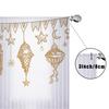 1PCS white background gold border starry moon lantern curtain   Ramadan festival style   living room bedroom   translucent curtain