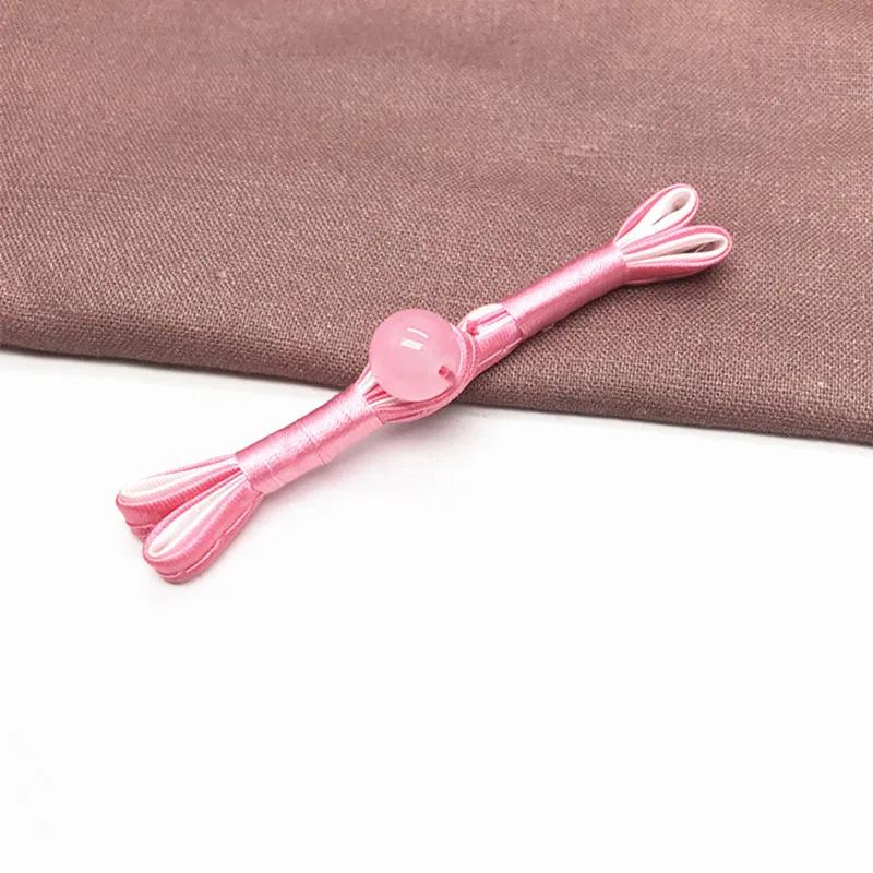 Imitation Jade Beads Cloth Button, Chinese Frog Closure Buttons, Knot Fastener, Decorative Cheongsam, 5 Pairs