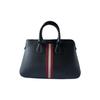 Bally Classic Stripe Logo Dainty Md. O Leather Boston Bag Women Handbags Black 6219721