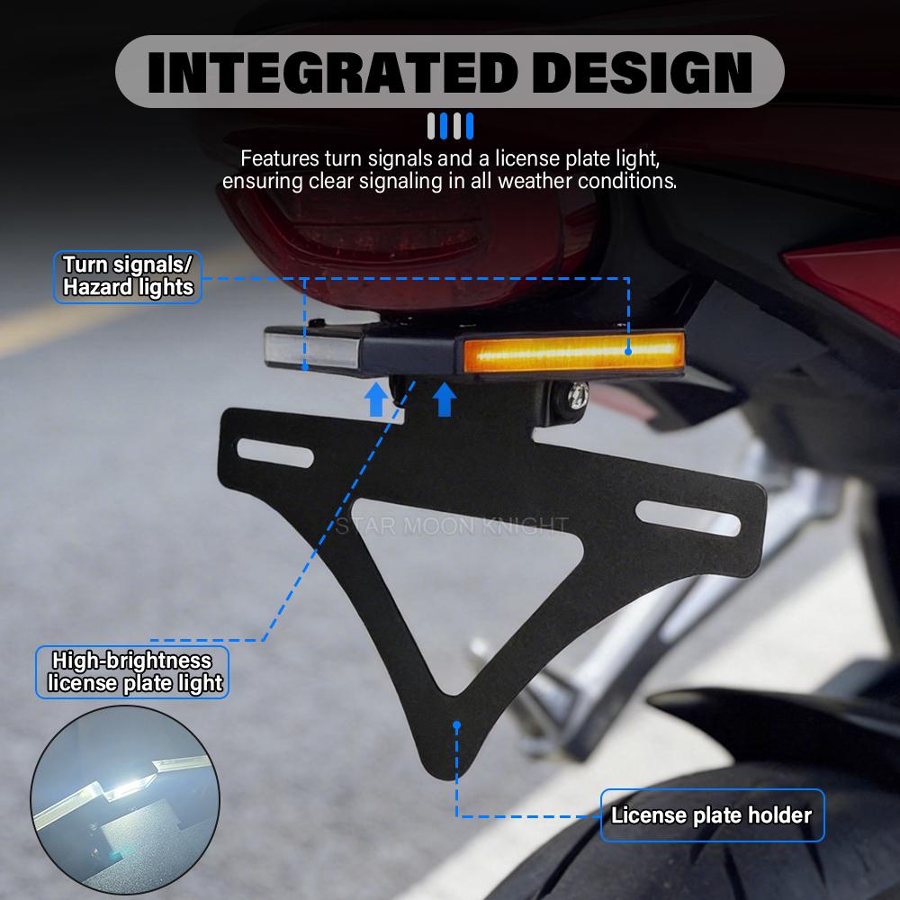 For Honda CBR650R CB650R 2021-2025 Moto License plate frame turn signal integrated license plate holder Motorcycle Accessories