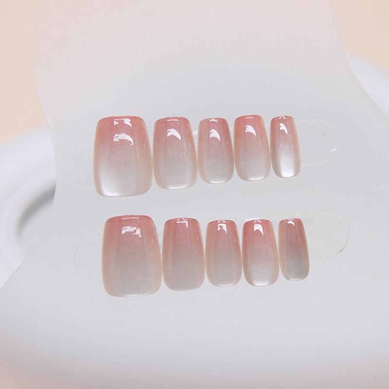 24 Pcs Gradual Change Chasing Light Cat's Eye Wearing Nail Removable Whitening Advanced Manicure Tablets Small Short T Nail Tablets