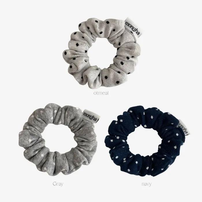 (3SET) Hair scrunchie _dot mini
