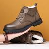 Autumn and winter men's Martin boots velvet warm snow boots versatile trend cotton shoes men's tooling boots