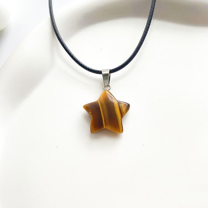 

Трендовый натуральный камень, шестигранный кристалл, розовый кварц, опал, кулон со звездой, ожерелье для женщин, флюорит, лазурит, пуля, маятник, ювелирные изделия, подарок