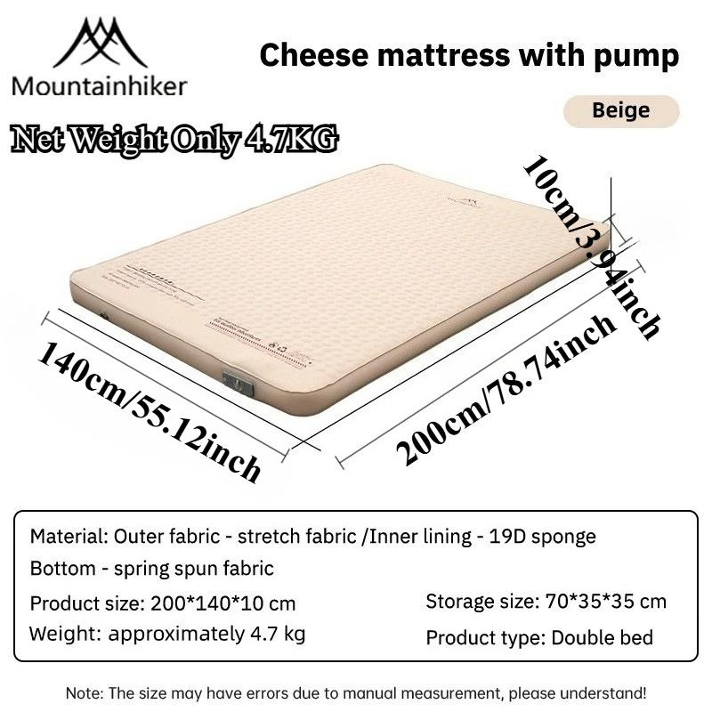 The Mountainhiker Air Mattress, 10cm High, Is Bouncy and Comfortable, Suitable for Home and Outdoor Camping Use. R-Value 8.0