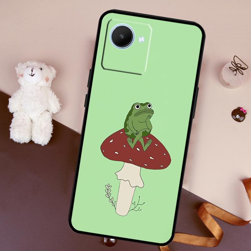 

Мятно-зеленый Чехол-гриб с лягушкой для Realme 10 9 8 Pro 8i 9i C35 C31 C30 C25 C21 Y C15 C11 GT Neo 2 3 2T 3T GT Master Realme GT Neo2