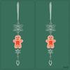 Christmas Gingerbread Man Letter Ornament Name Initial Gingerbread Hanging Decoration with Clear Acrylic Snowflake Icicle for Xmas Tree Party Decor