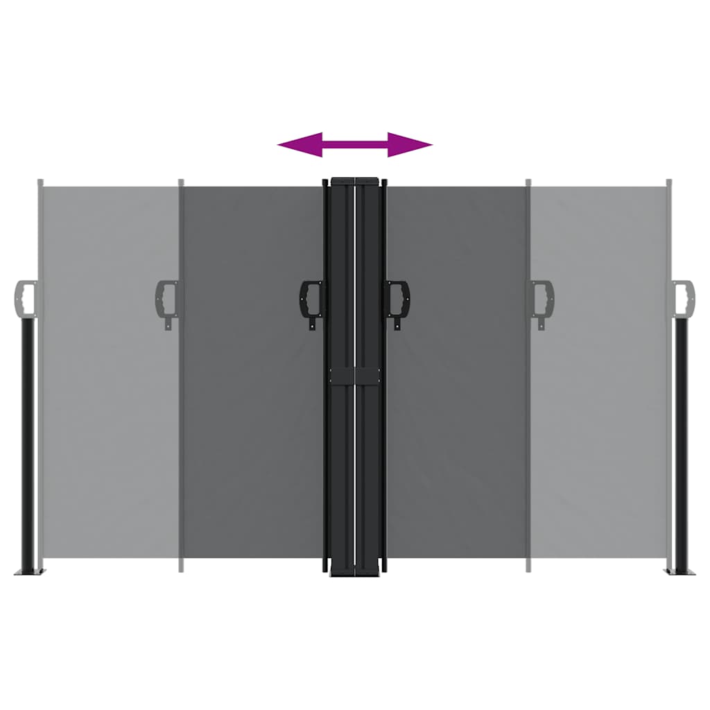 Retractable Side Awning Black 140 x 1200 cm