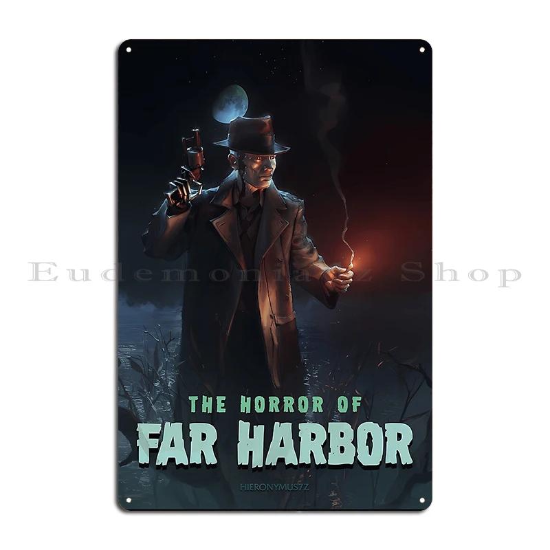 The Terror  The Horror Of Far Harbor Great Old One Rising Out of the Depths Metal Home Design Personalized Tin Sign Poster