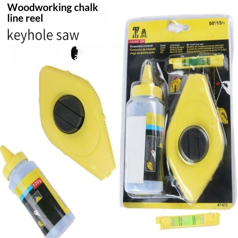 Chalk Line Reel Set Drop Resistant Shell Fast Rewind Clear Mark For Carpentry Construction Home Renovation Thickened And Durable