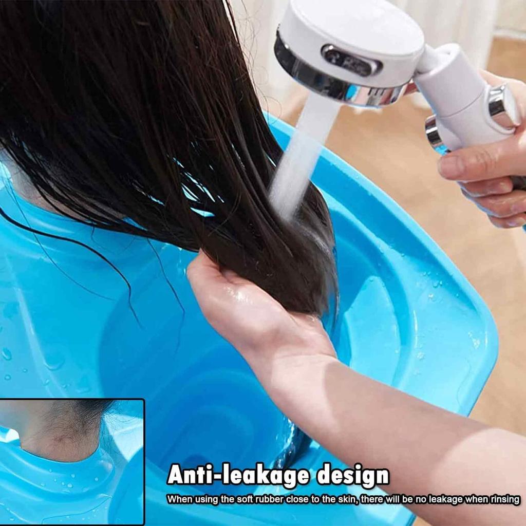 TPE Retractable Shampoo Bowl Foldable Portable Hair Washing Tray With Drain Hose For Elderly Home Salon Hair Wash Supplies