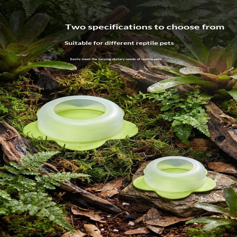 1Pcs Abs Reptile Feeding Dish Anti Escape Worm Food Bowl For Lizards Geckos Snakes Turtles Tortoises