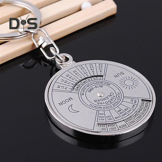 2/3/5Pcs Sun Moon Keychain English Perpetual Calendar Pendant Keyring Retro Design Multi-purpose Accessory