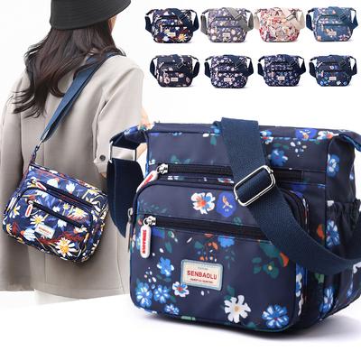 Crossbody Tas Bedrukte Nylon Doek Moedertas Lichtgewicht Schoudertas Voor Vrouwen