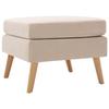 VidaXL Footrest Cream Fabric
