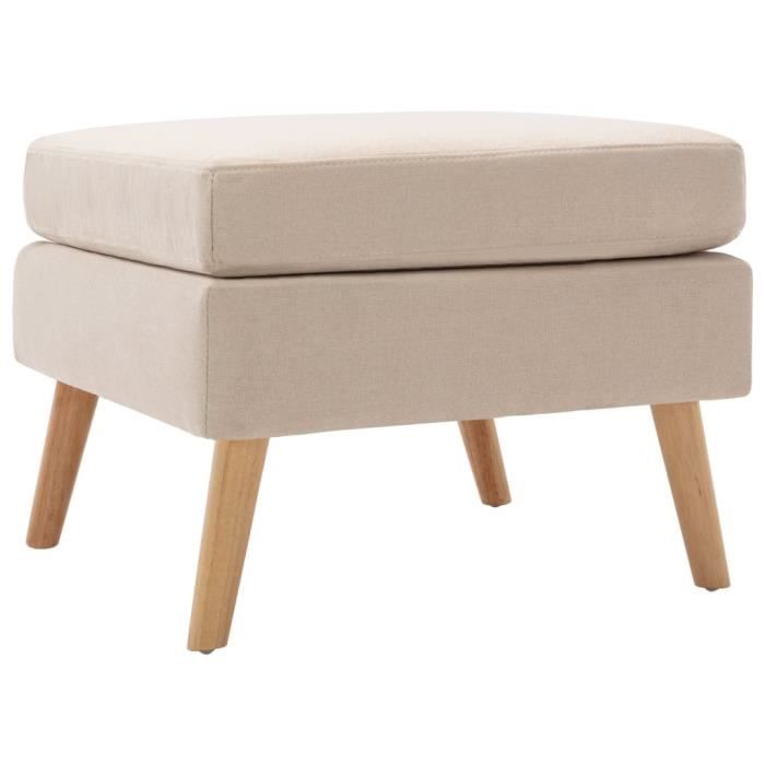 VidaXL Repose-pied Crème Tissu