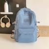 Backpack Female Junior Senior High School Student Schoolbag Solid Color Large Capacity Backpack