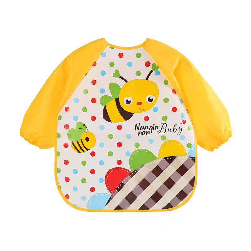 Waterproof Stain-Proof Baby Bib & Art Smock for 1-3 Year Olds – Thin Long-Sleeve Korean Style, Ideal for Summer.