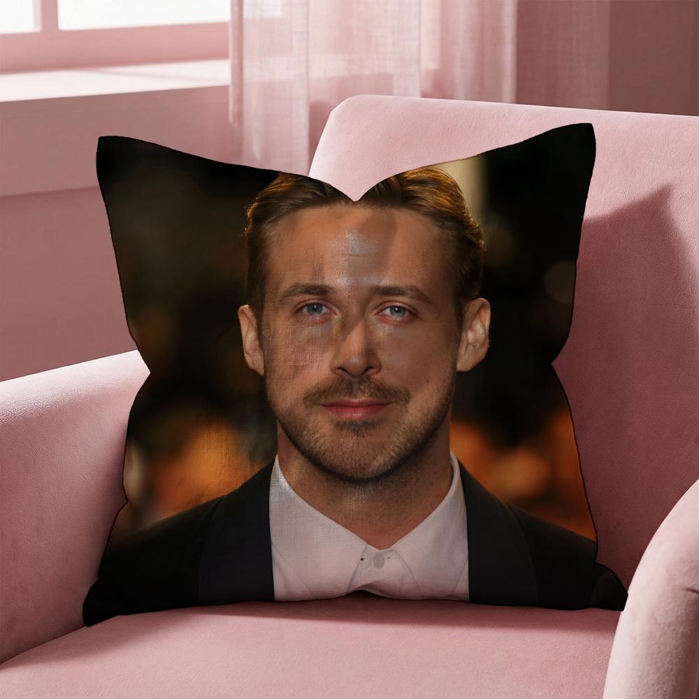 R-Ryan Gosling Face Cushion Cover Multi-Scene Pillow Cover for Home & Car - Reversible, Soft & Durable for Daily Use