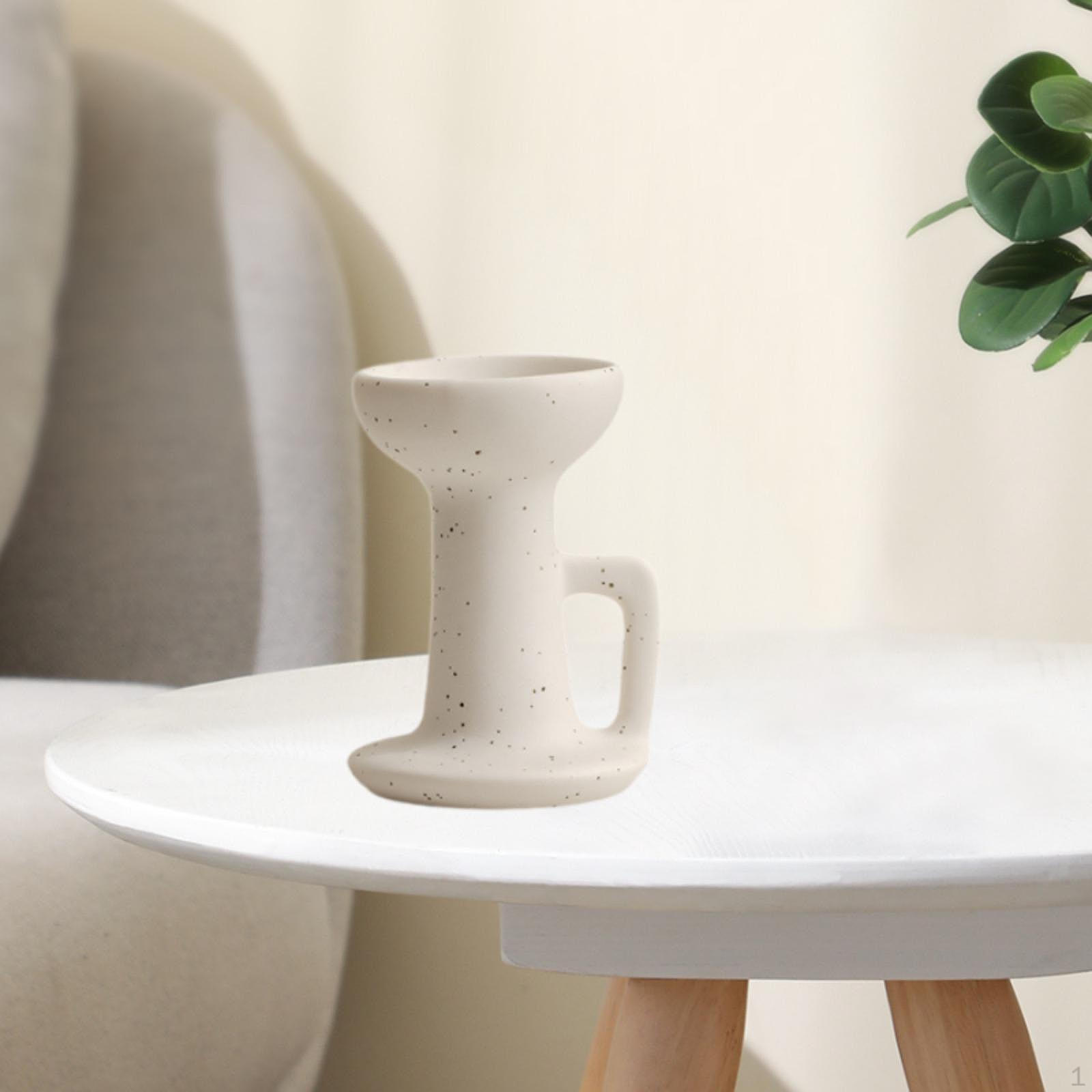 Ceramic Candle Holder Candlestick Desktop Ornament Table Centerpiece Tealight for Home