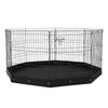 Dog Playpen 8 Panels Foldable Metal Dog Exercise Pen with Bottom Pad 30"H