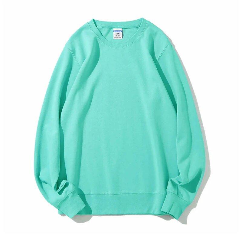 Cross-border round neck healthy cotton casual sweater pullover loose top printed logo trendy fashion long sleeve T-shirt autumn