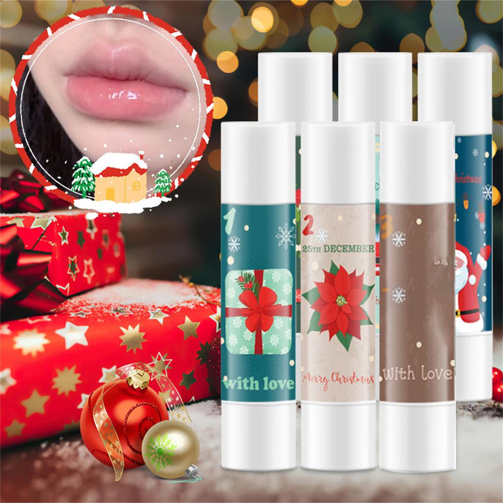 Christmas Lip Balm Gift Set, 3 Fruit Flavors Moisturizing Lip Balm For Dry Chapped Lip, With Exquisite Packaging,Women Men Lip Care Gifts