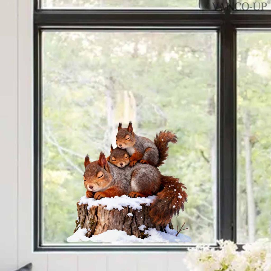 Creative Cartoon Animal Butterfly Static Window Stickers, No Glue Removable Glass Decals for Home Decor