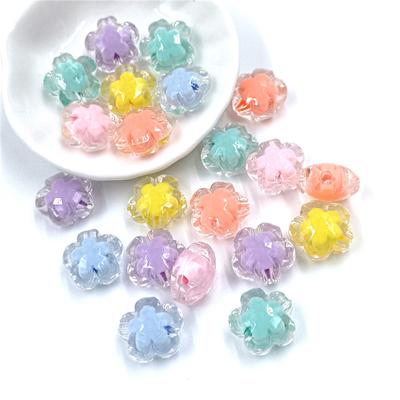 17*11mm 5Pcs Loose Sandwich Beads Transparent Frosted Flower Beads For DIY Bracelets Necklaces Jewelry Making Flower Accessories
