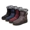 Damen Winter-Schneestiefel mit Kunstpelzfutter, rutschfeste Outdoor-Stiefeletten, wasserdichte, mit Fleece gefütterte kurze Stiefeletten, lässige warme High-Top-Schuhe für Damen